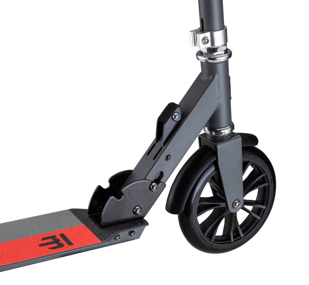 Mongoose trace 180 folding scooter - grey/red