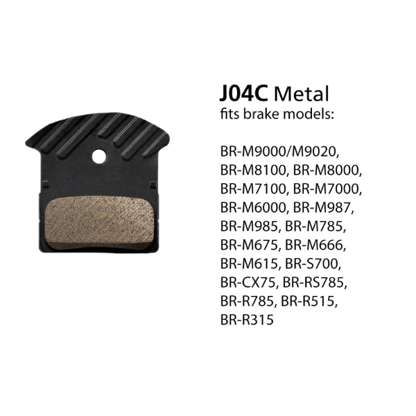 SHIMANO DISC BRAKE PAD METAL WITH FIN J04C-MF 1 PAIR